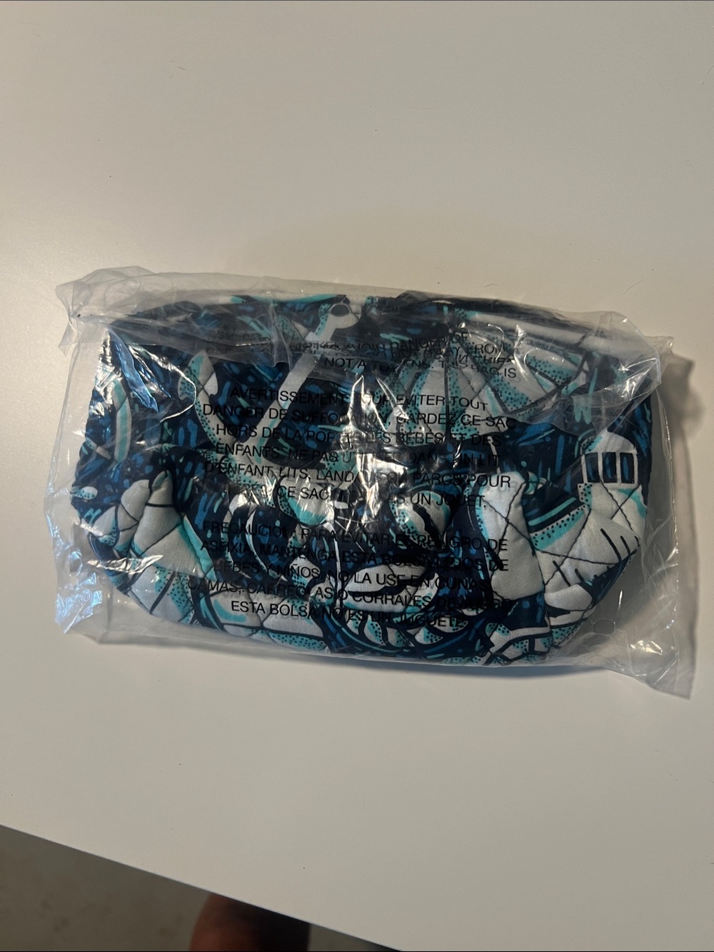 Vera Bradley Quilted Cosmetic Pouch in Navy, Teal & White